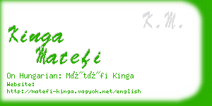 kinga matefi business card